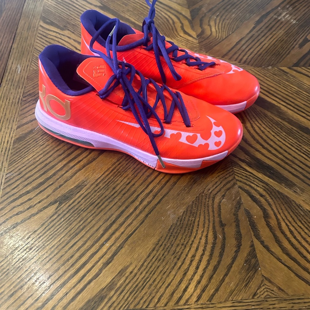 Nike Kevin Durant 6 Mens Size 8 Orange Athletic Shoes Sneakers 599424-566